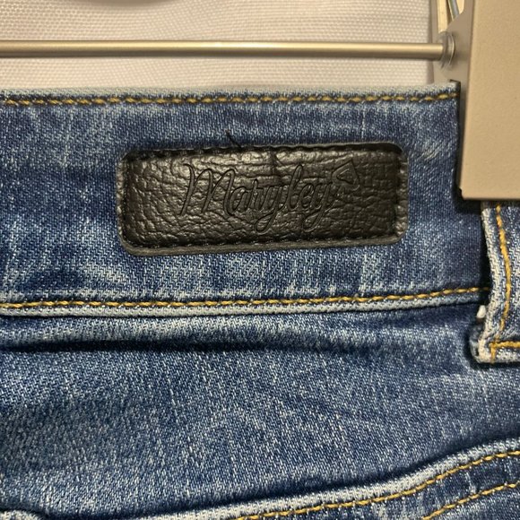 Maryley Stretch Crop Fray Hem Jeans Hippie Grunge Size US 28 - Picture 11 of 11